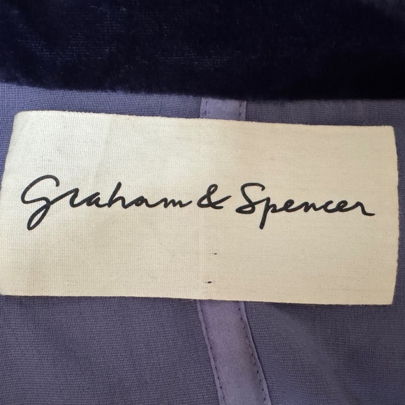 Graham & Spenser Blue Velvet 3 button Jacket Sz M - Picture 2 of 12